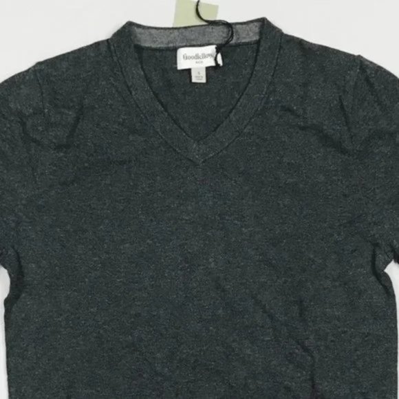 Goodfellow Men's Charcoal Gray Heather Ebony V-Neck  Pullover Sweater - Picture 2 of 4